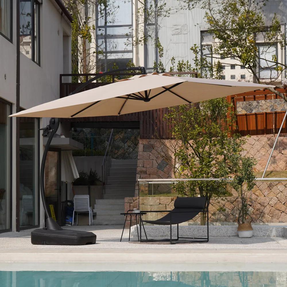 Parasol ogrodowy 3x4m Solano beżowy - zdjęcie 7