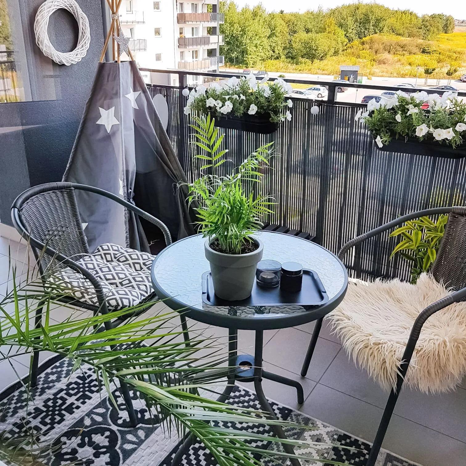 Stolik ogrodowy Jupiter ze szklanym blatem 60 cm - zdjęcie 2