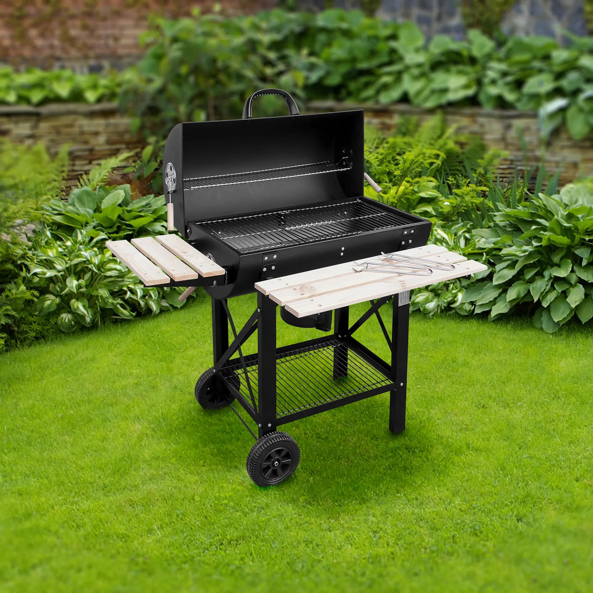 Grill węglowy MIR418 z drewnianymi półkami - zdjęcie 2