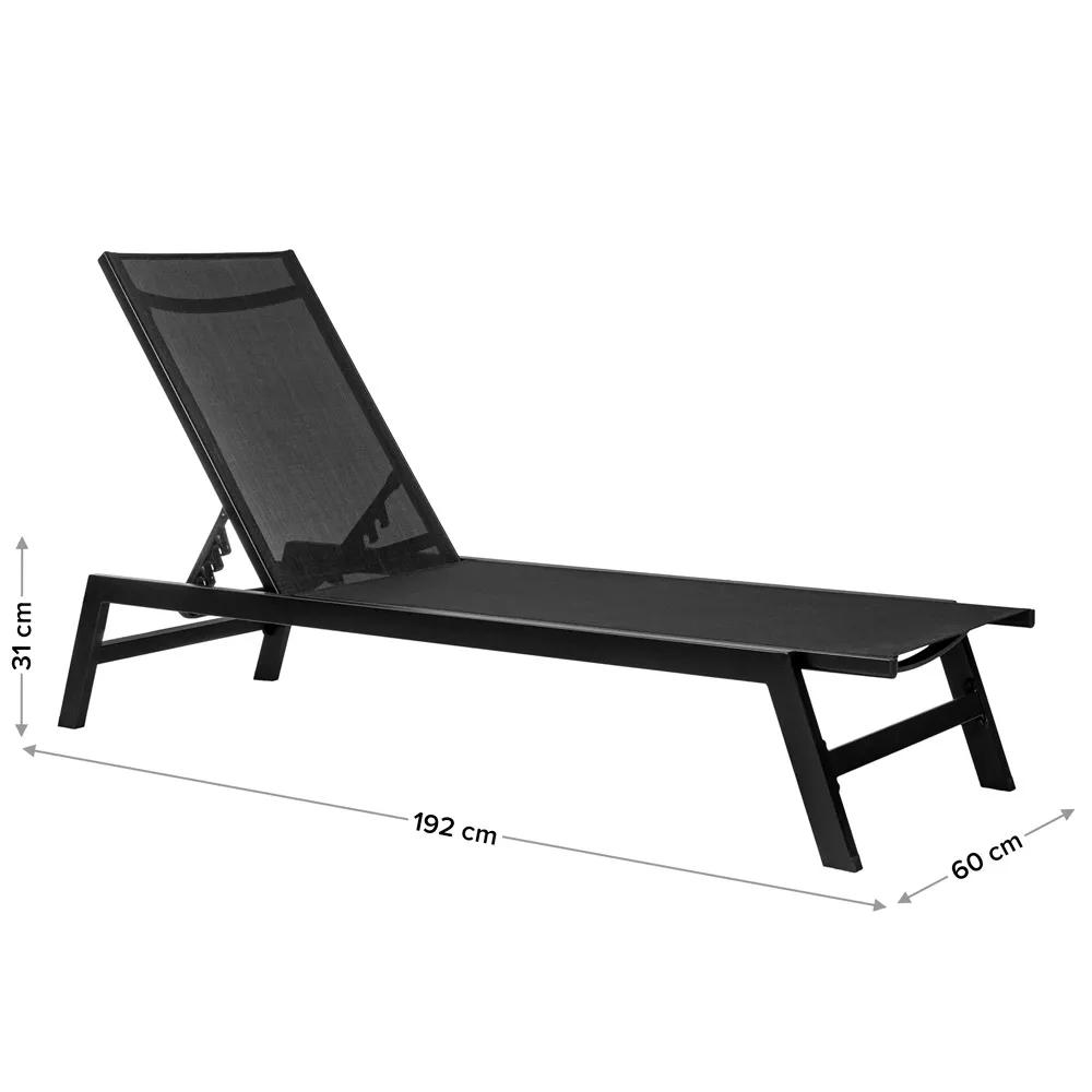 Leżak ogrodowy Lord 60 cm czarny - zdjęcie 9