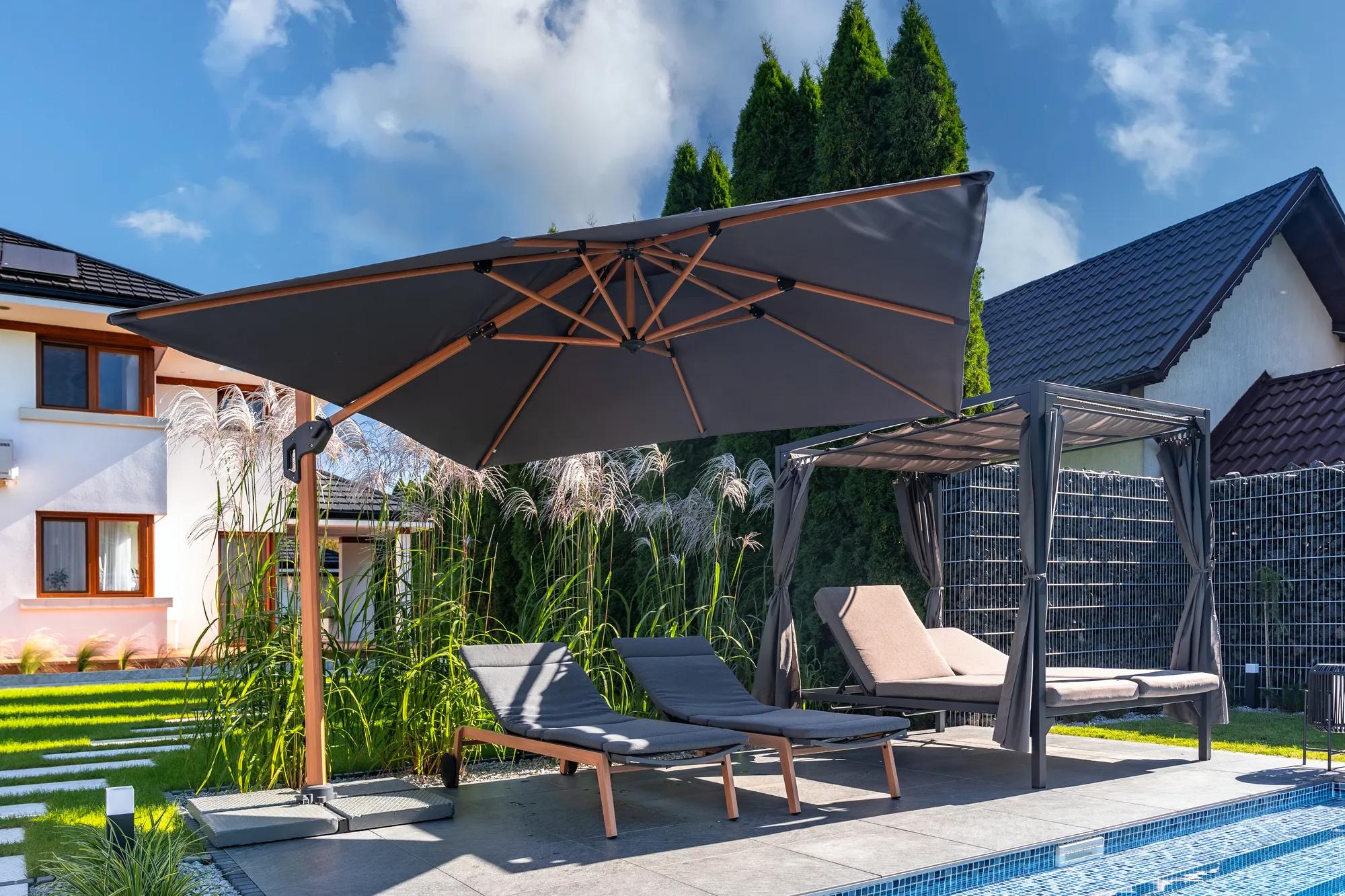 Parasol ogrodowy Roma MID antracytowy - zdjęcie 3