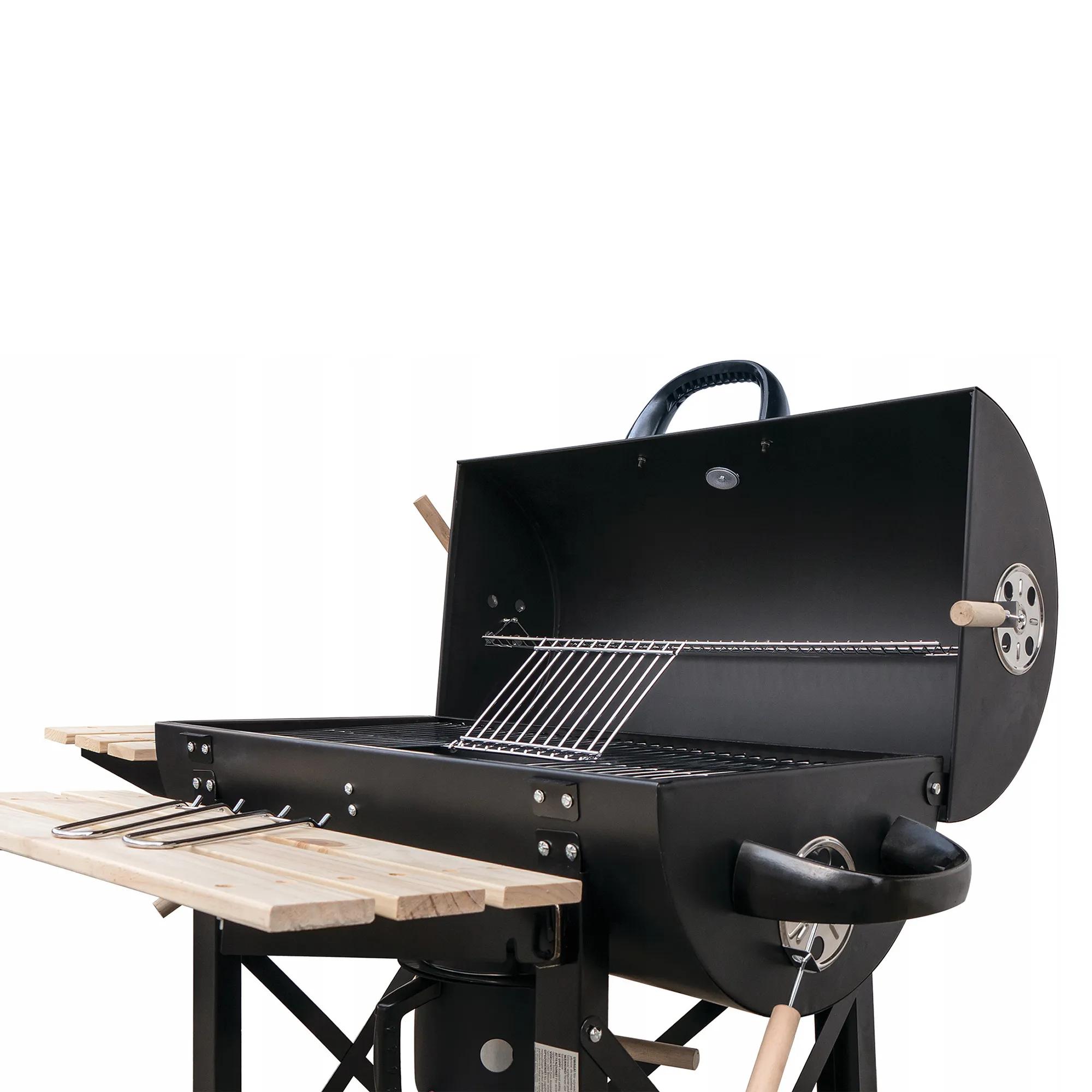 Grill węglowy MIR418 z drewnianymi półkami - zdjęcie 3